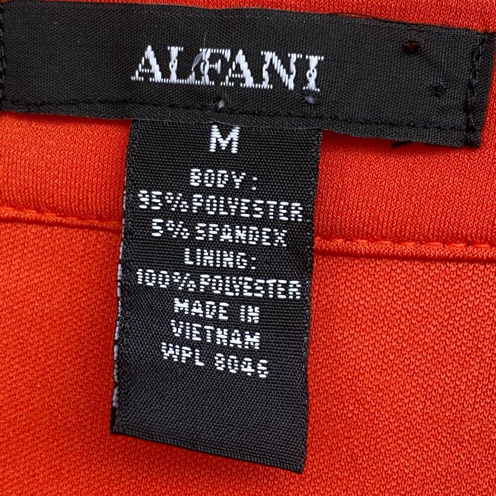 Alfani Womens Bubble Hem Tank Top Mandarin Red Sleeveless Silvertone Ring - Picture 6 of 11